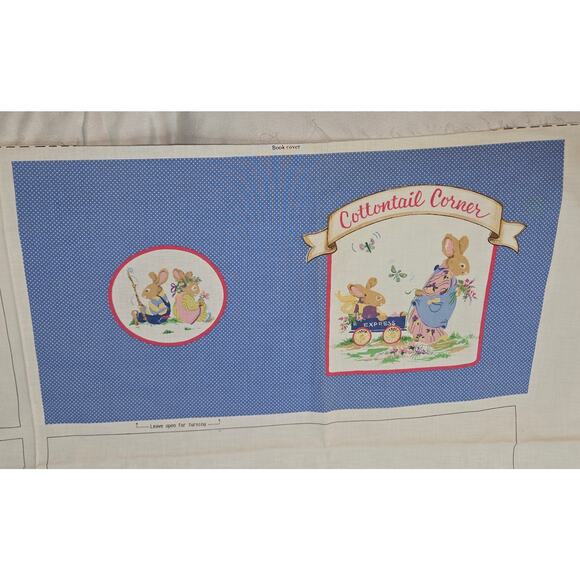 Vintage Cut & Sew Storybook Cottontail Corner Easter Bunny Cranston Uncut Fabric - Picture 11 of 12